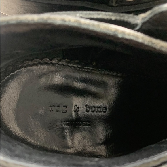 RAG & BONE Harrow Black Leather Ankle Boots - Picture 11 of 13